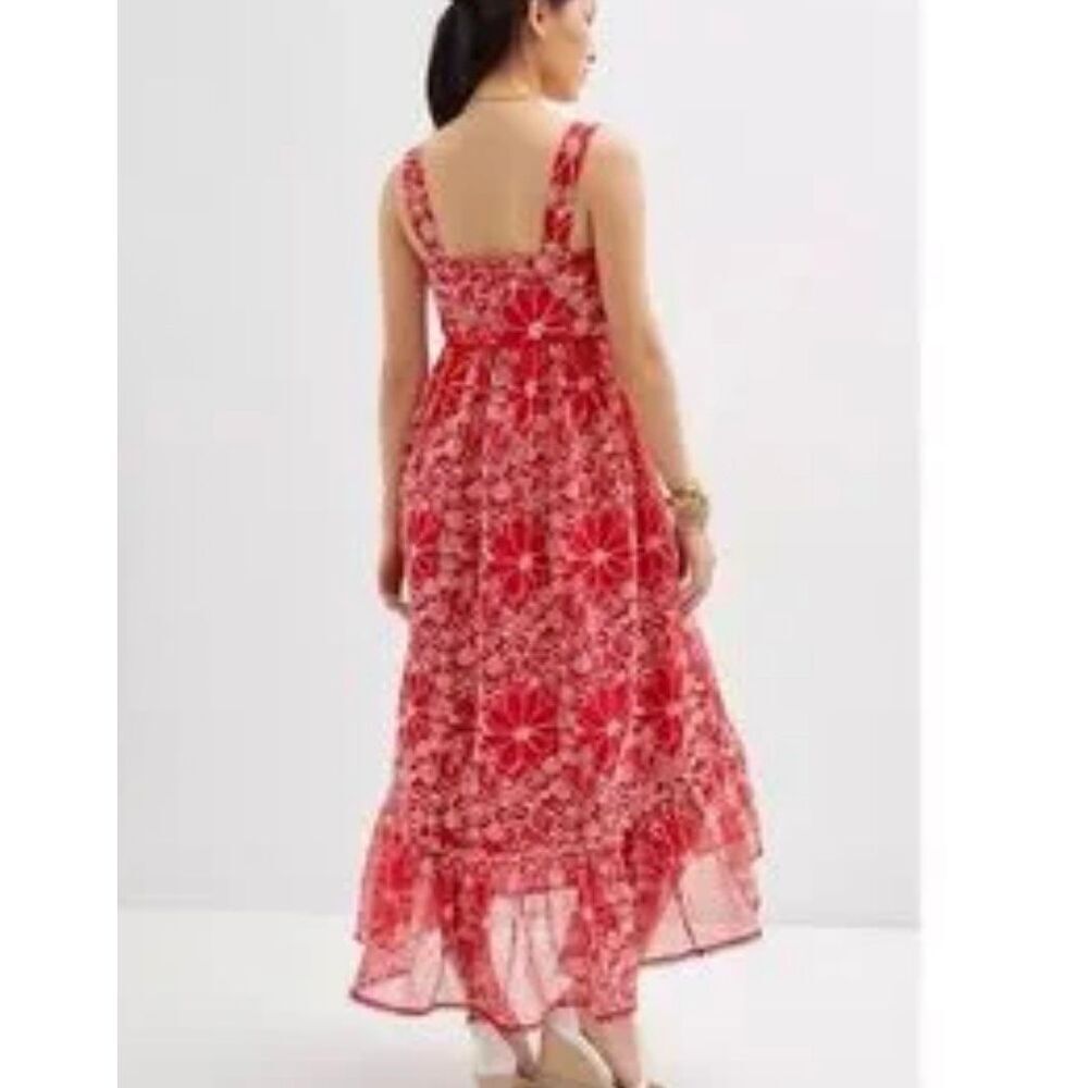 Anthropologie X Sachin and Babi red embroidered midi dress 6 - Picture 3 of 15